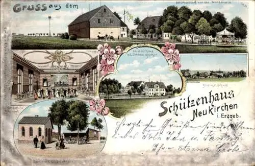 Litho Neukirchen im Erzgebirge, Schützenhaus, Konzertsaal