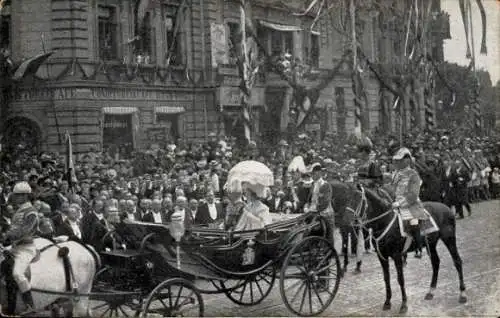 Ak Braunschweig, Johann Albrecht, Herzog zu Mecklenburg, Elisabeth zu Stolberg Roßla, Kutsche