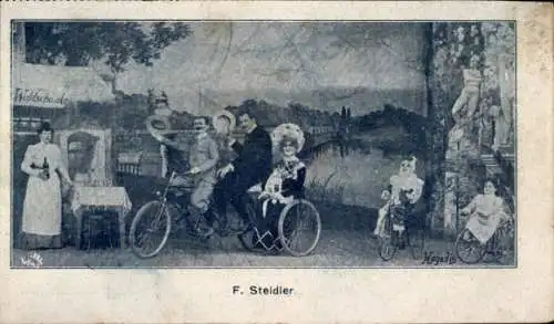 Ak Braunschweig in Niedersachsen, Brünings Saalbau, Waldschänke, Kunstradfahrer, F. Steidler