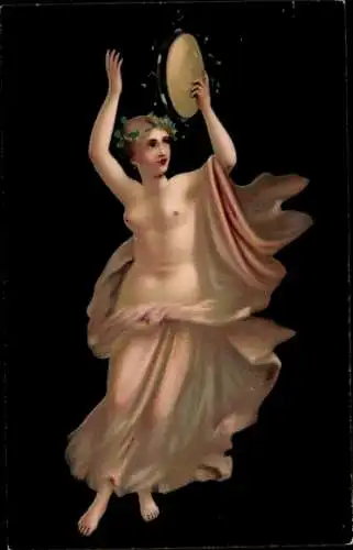 Künstler Ak Tänzerin mit Tamburin, Pompeji