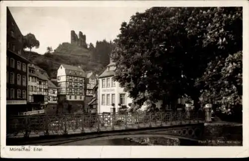 Ak Monschau Montjoie in der Eifel, Brücke, Gebäude, Hotel Horchem