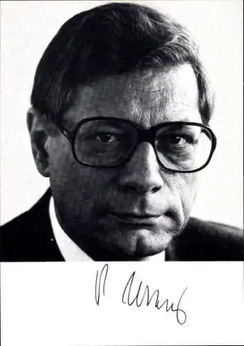 Ak Politiker Peter Lorenz, Vorsitzende der Berliner CDU, Portrait, Autogramm