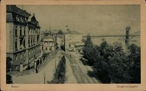 Ak Bonn am Rhein, Rheinanlagen, Brücke