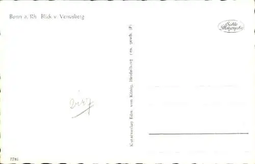 Ak Bonn am Rhein, Blick vom Venusberg