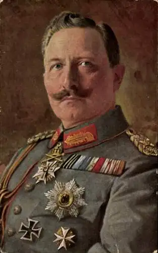 Künstler Ak Kaiser Wilhelm II., Portrait, Orden