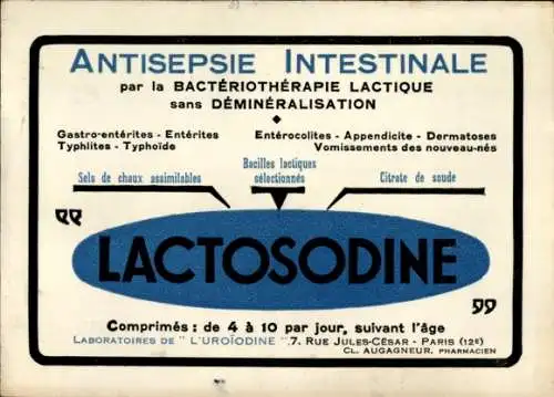 Ak Reklame, Intestinal Antisepsis, Lactosodine, Uroiodine Laboratories