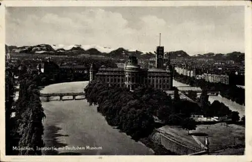 Ak München, Isar, Deutsches Museum