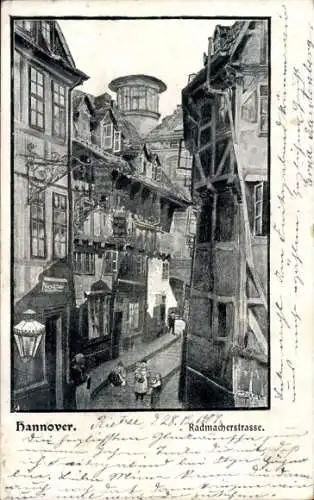 Ak Hannover in Niedersachsen, Radmacherstraße, Turm, Fachwerkhäuser