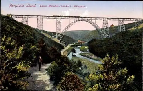 Ak Solingen im Bergischen Land, Müngstener Brücke, Kaiser Wilhelm Brücke