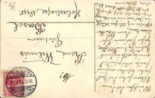 Präge Ak Glückwunsch Neujahr, Kind, Geldsack, Vergissmeinnicht