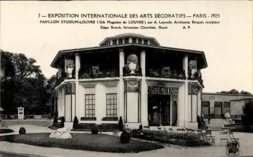 Ak Paris Frankreich, Exposition Internationale des Arts Decoratifs 1925, Pavillon Studium Louvre