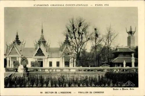 Ak Paris, Kolonialausstellung 1931, Sektion Indochina, Kambodscha-Pavillon