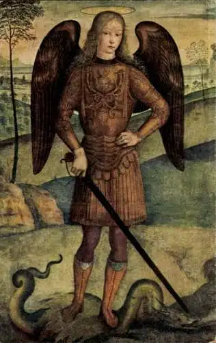 Künstler Ak Pinturicchio, Erzengel Michael