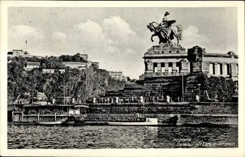 Ak Koblenz am Rhein, Denkmal Kaiser Wilhelm I., Ehrenbreitstein