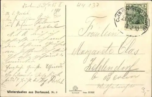 Ak Dortmund im Ruhrgebiet, Kaiser Wilhelm-Hain, Winteransicht