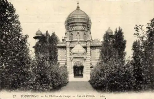 Ak Tourcoing Nord, Le Chateau du Congo, Vue du Perron