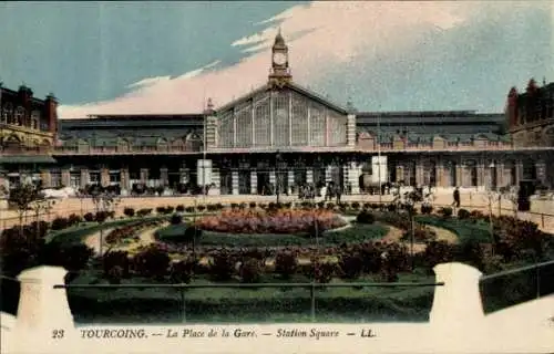 Ak Tourcoing Nord, Place de la Gare