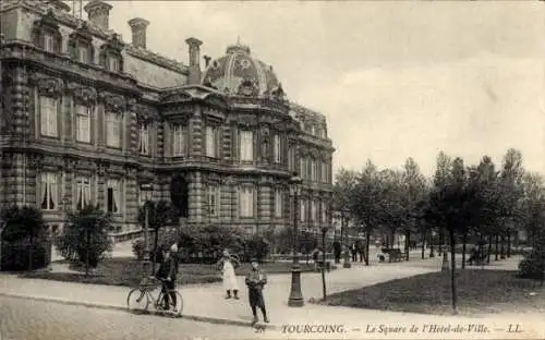 Ak Tourcoing Nord, Le Square de l'Hotel-de-Ville