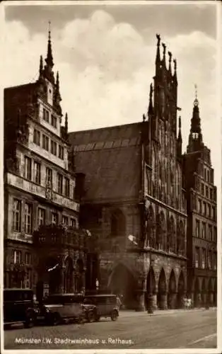 Ak Münster in Westfalen, Stadtweinhaus, Rathaus