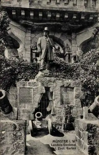 Ak Münster in Westfalen, Landois-Denkmal, Zoologischer Garten
