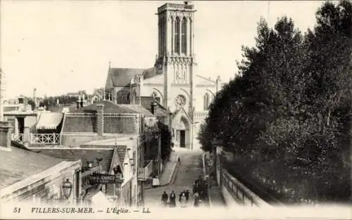 Ak Villers sur Mer Calvados, Kirche