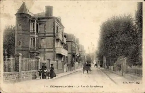 Ak Villers sur Mer Calvados, Rue de Straßburg