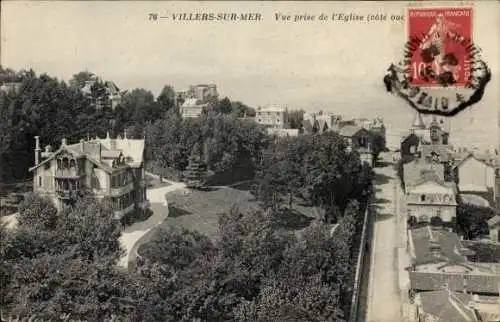 Ak Villers sur Mer Calvados, Vue prise de l'Eglise