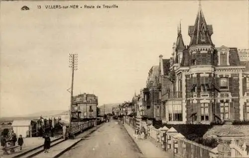 Ak Villers sur Mer Calvados, Route de Trouville