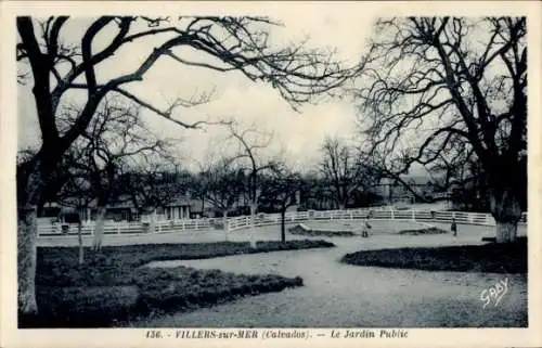 Ak Villers sur Mer Calvados, Jardin Public