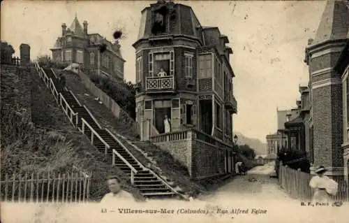 Ak Villers sur Mer Calvados, Rue Alfred Feine, Treppe