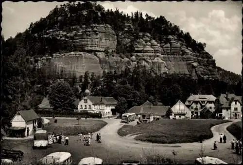 Ak Oybin in der Oberlausitz, Teilansicht, Berg Oybin, Zittauer Gebirge