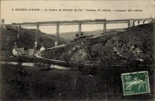 Ak Busseau d'Ahun Creuse, Le Viaduc du Chemin de Fer