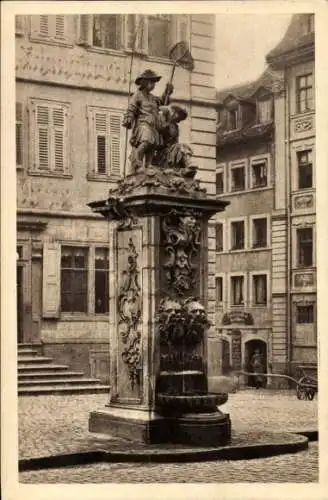 Ak Würzburg am Main Unterfranken, Fischbrunnen