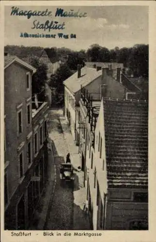 Ak Staßfurt Sachsen Anhalt, Blick in die Marktgasse