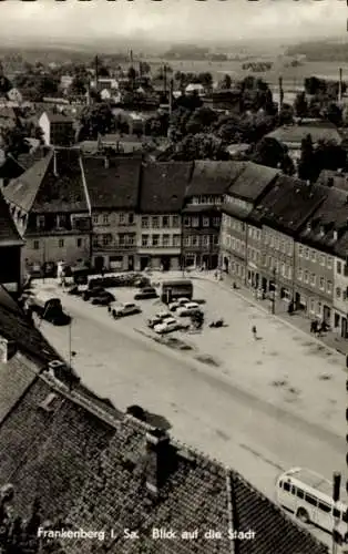 Ak Frankenberg, Blick auf die Stadt, Autos