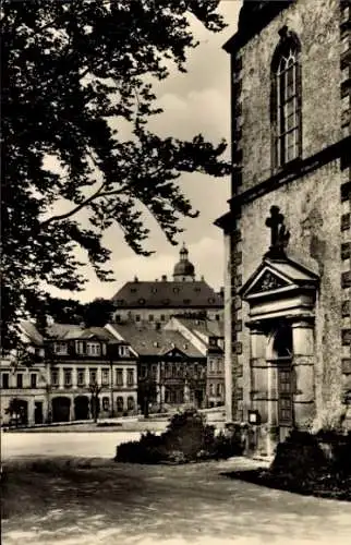 Ak Frauenstein im Erzgebirge, Kirche, Eingang, Schloss