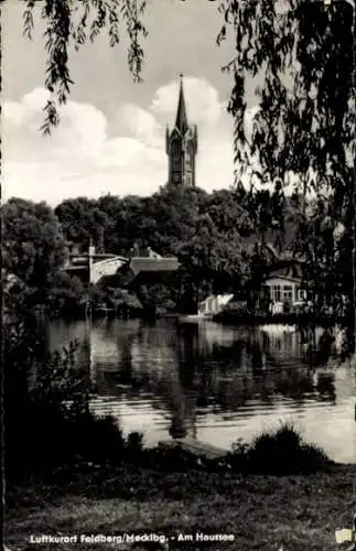 Ak Feldberg in Mecklenburg, Haussee mit Kirchturm