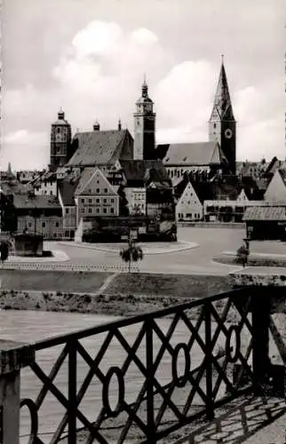 Ak Ingolstadt an der Donau Oberbayern, Blick von Donau, Kirchturm