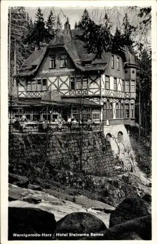 Ak Wernigerode Harz, Hotel Steinerne Renne, Terrasse