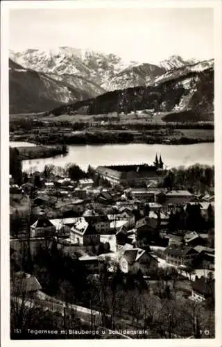 Ak Tegernsee in Oberbayern, Panorama, Blauberge, Schildenstein