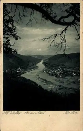 Ak Bullay an der Mosel, Panorama entlang der Mosel