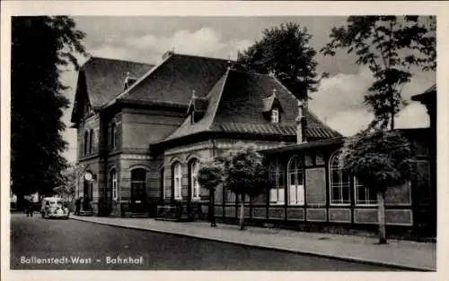 Ak Ballenstedt im Harz, West, Bahnhof