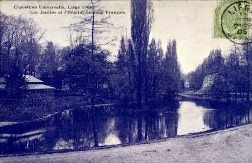 Ak Lüttich Lüttich Wallonien, Weltausstellung 1905, Die Gärten, Französisches Kolonialkrankenhaus