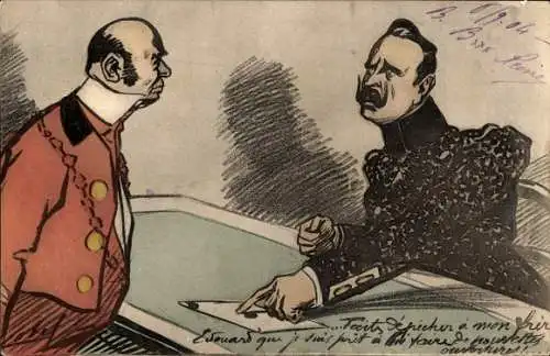 Künstler Ak Karikatur, Kaiser Wilhelm II.