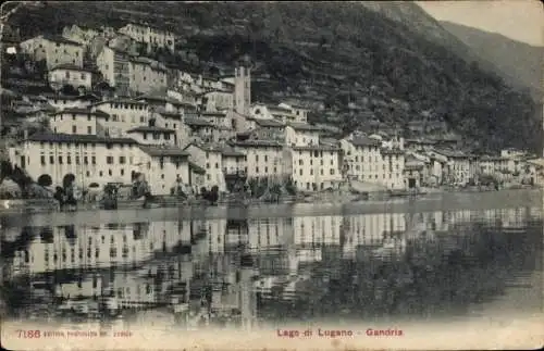 Ak Gandria Lago di Lugano Tessin Schweiz, Stadtpanorama