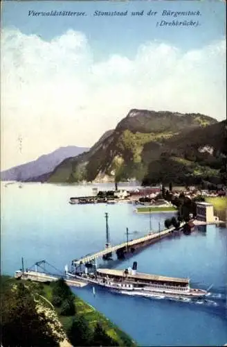 Ak Vierwaldstättersee Kanton Uri, Stansstaad und der Bürgenstock, Drehbrücke