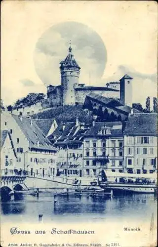 Ak Schaffhausen am Rhein Schweiz, Munoth, Burg, Brücke