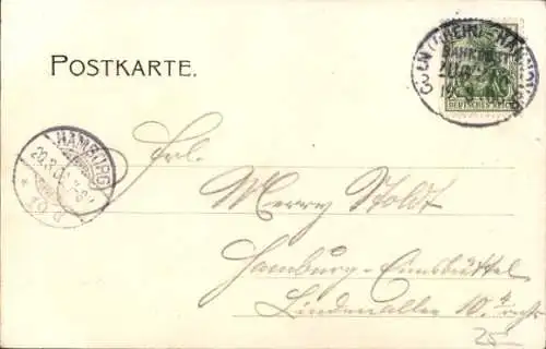 Ak Lindhorst im Kreis Schaumburg, Bahnhofs-Hotel Heinr. Drewes, Paar in Tracht