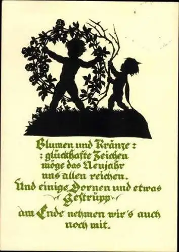 10 alte Ansichtskarten Scherenschnitte,Georg Plischke, diverse Motive