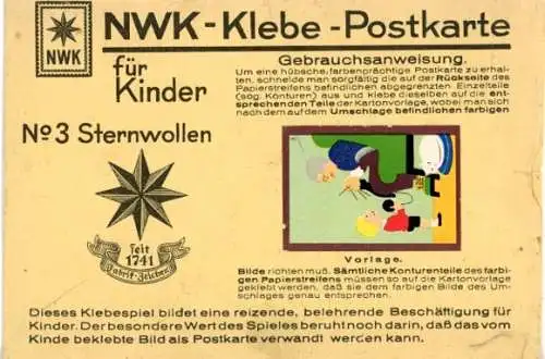 Set von 2 Werbungflyer + NWK Klebe Postkarte , Wolle, Sternwollen, Kinder mit Spielzeug